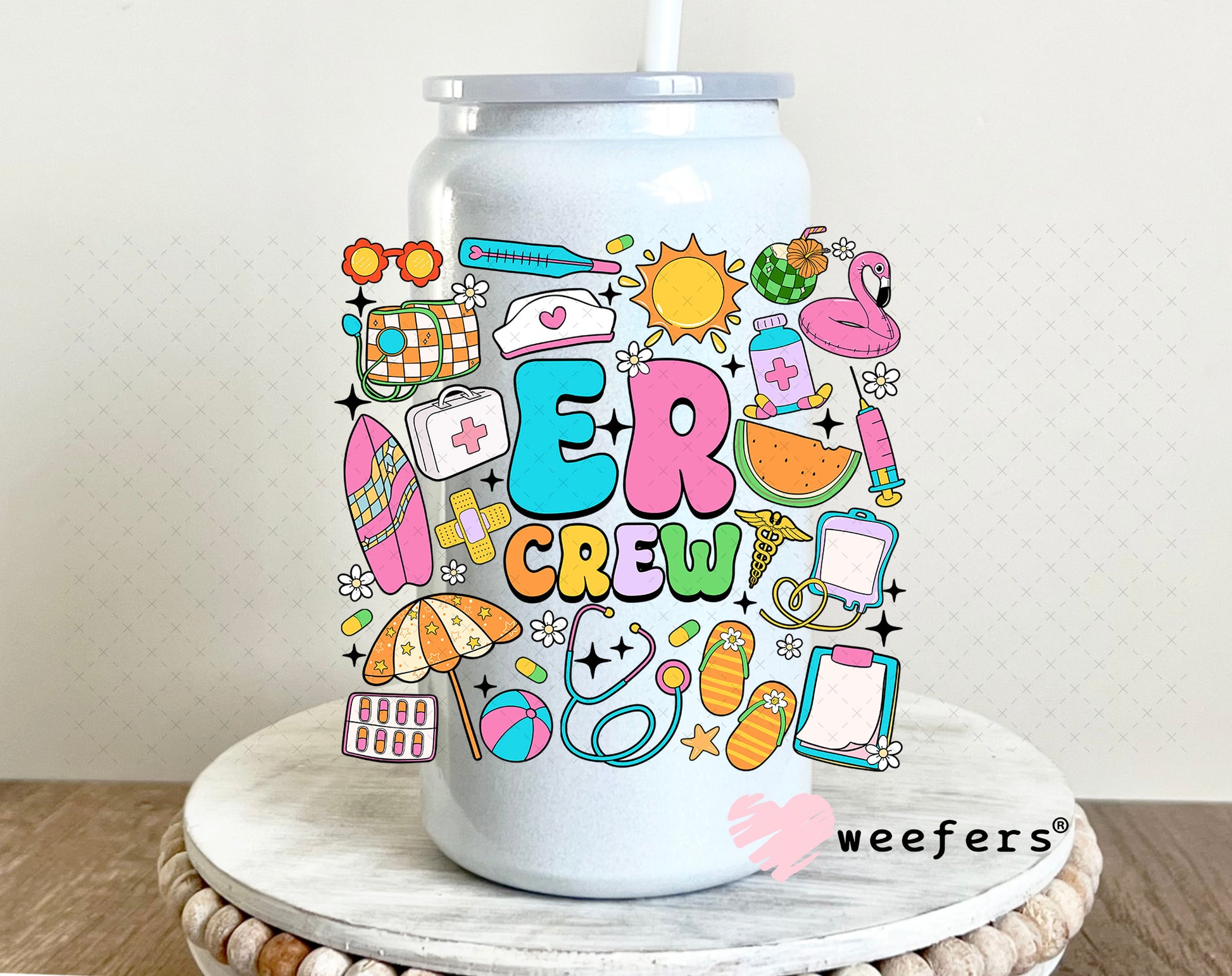 ER Crew UV DTF Decal 16oz Glass Can Generic Weefers