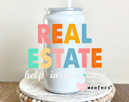 Real Estate Help Inspire Care UV DTF Decal 16oz Glass Can Generic Weefers