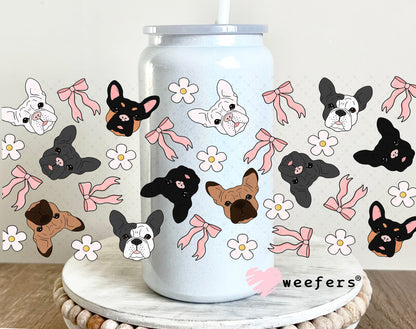 Dog Face Friends UV DTF Cup Wrap 16oz Glass Can Generic Weefers