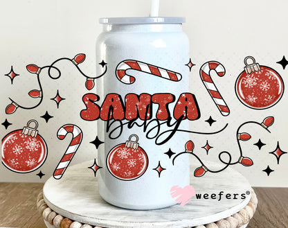 Santa Baby UV DTF Cup Wrap 16oz Glass Can Generic Weefers