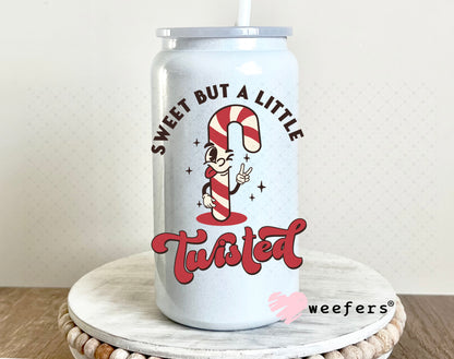 Sweet But Twisted Christmas UV DTF Decal 16oz Glass Can Generic Weefers