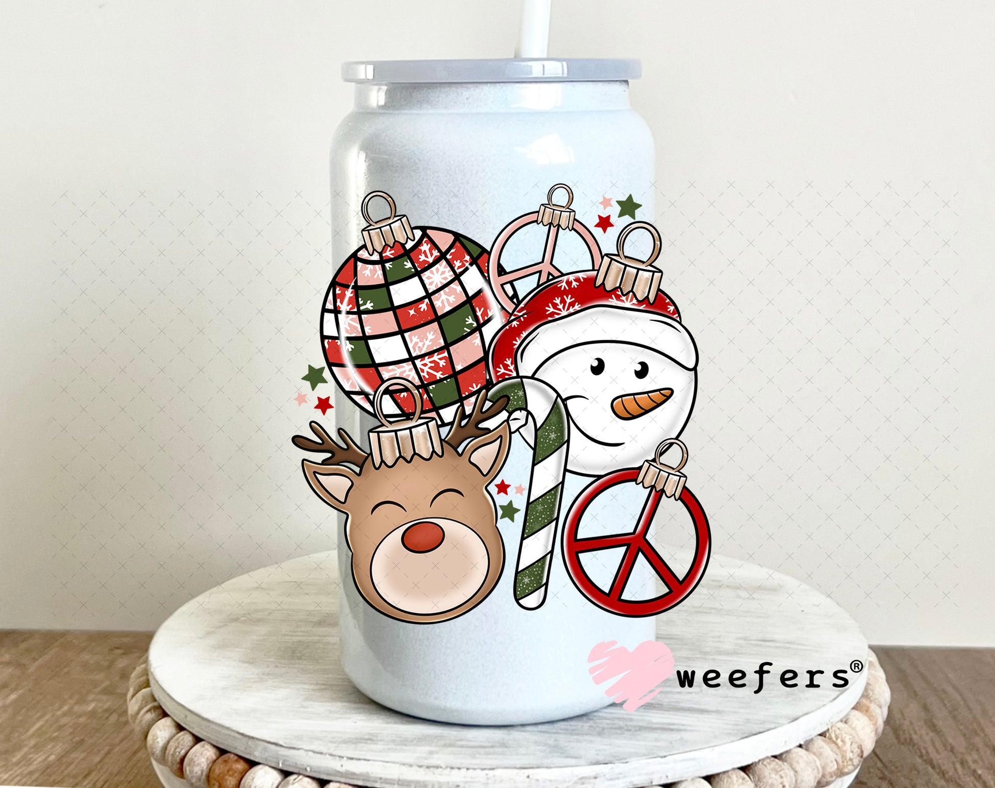 Christmas Friends UV DTF Cup Wrap 16oz Glass Can Generic Weefers
