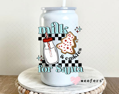 Milk and Cookies for Santa UV DTF Decal 16oz Glass Can Generic Weefers