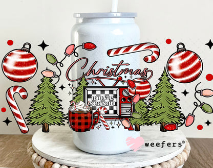 Christmas Movie Season UV DTF Cup Wrap 16oz Glass Can Generic Weefers