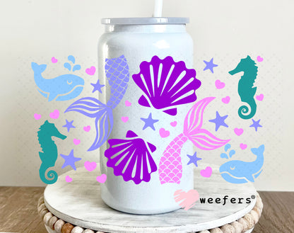 Mermaid Dreams UV DTF Cup Wrap 16oz Glass Can Generic Weefers