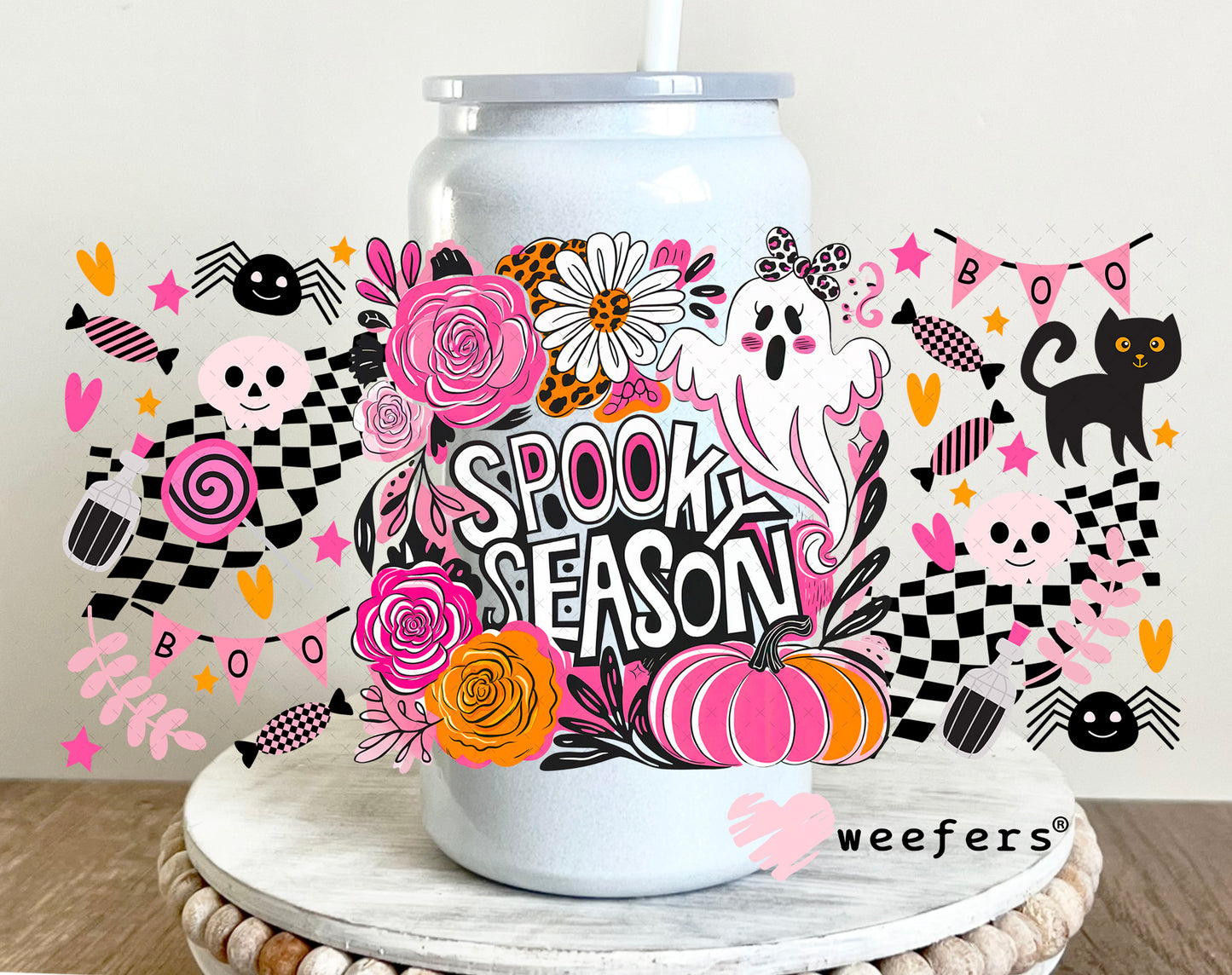Spooky Season UV DTF Cup Wrap - Weefers Exclusive 16oz Glass Can Generic Weefers