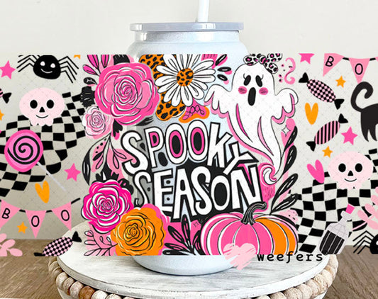 Spooky Season UV DTF Cup Wrap - Weefers Exclusive 16oz Glass Can Generic Cup Wrap Weefers
