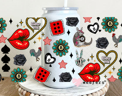 Blow Me UV DTF Cup Wrap - Weefers Exclusive 16oz Glass Can Generic Cup Wrap Weefers