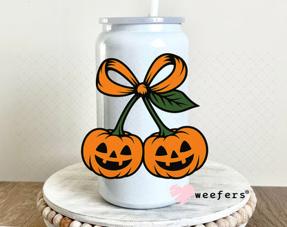 Pumpkin Cherries UV DTF Decal 16oz Glass Can Generic Weefers