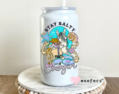 Stay Salty UV DTF Decal 16oz Glass Can Generic Weefers