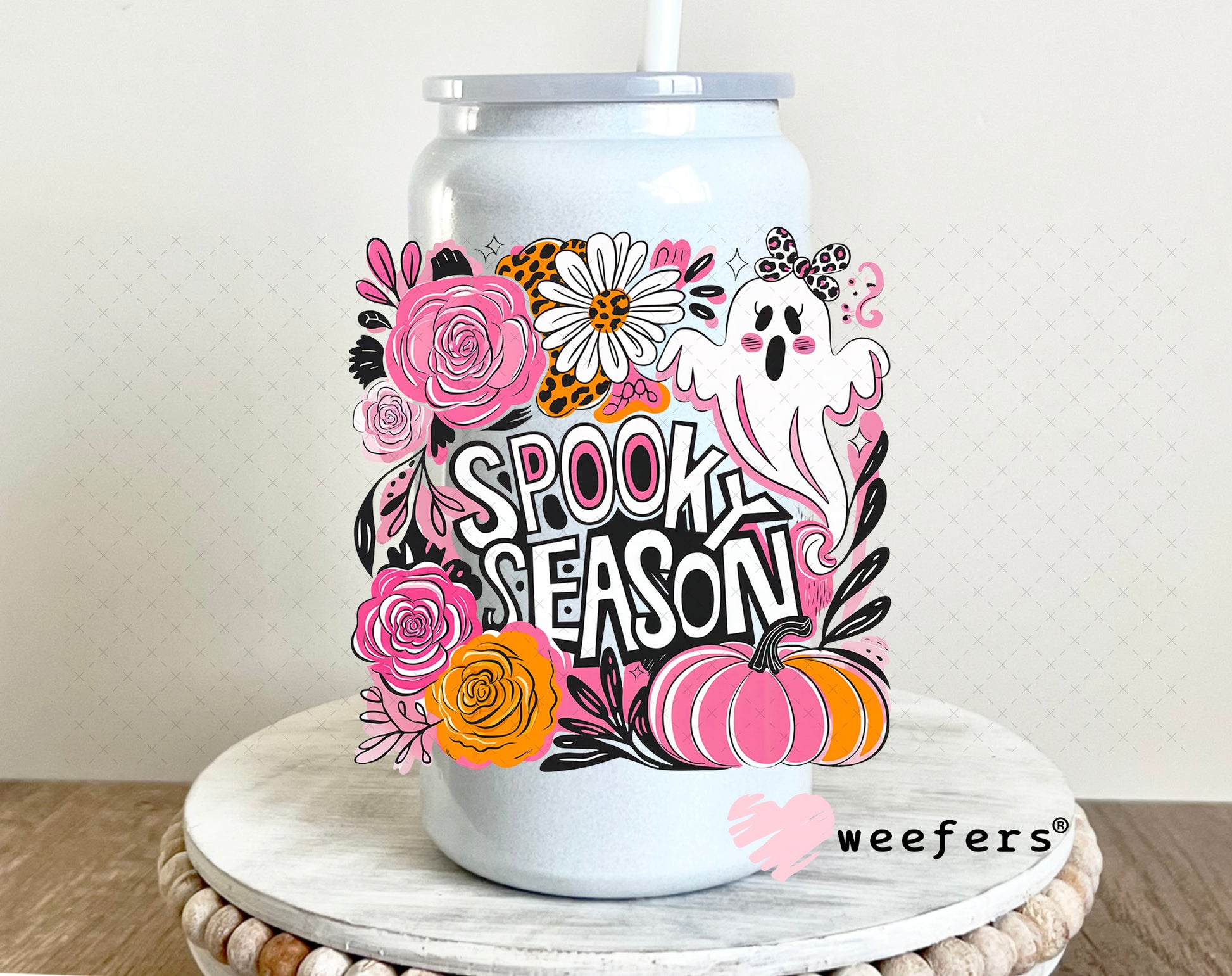 Spooky Season UV DTF Decal 16oz Glass Can Generic Weefers