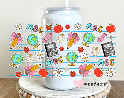 Teacher Composite UV DTF Cup Wrap 16oz Glass Can Generic Weefers