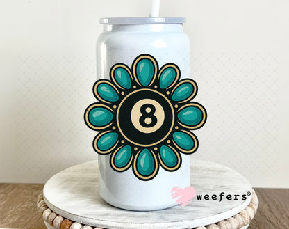 Eightball Concha UV DTF Decal 16oz Glass Can Generic Weefers