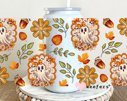 Fall Ghostie UV DTF Cup Wrap - Weefers® Exclusive 16oz Glass Can Generic Cup Wrap Weefers