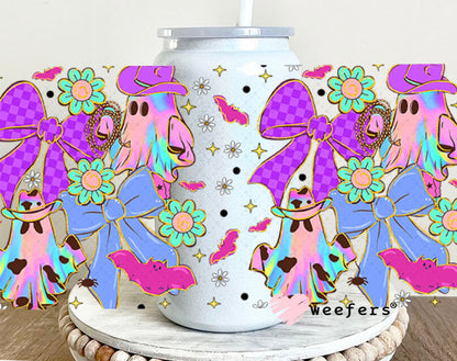 Cowboy Ghost Purple and Violet UV DTF Cup Wrap - Weefers Exclusive 16oz Glass Can Generic Cup Wrap Weefers