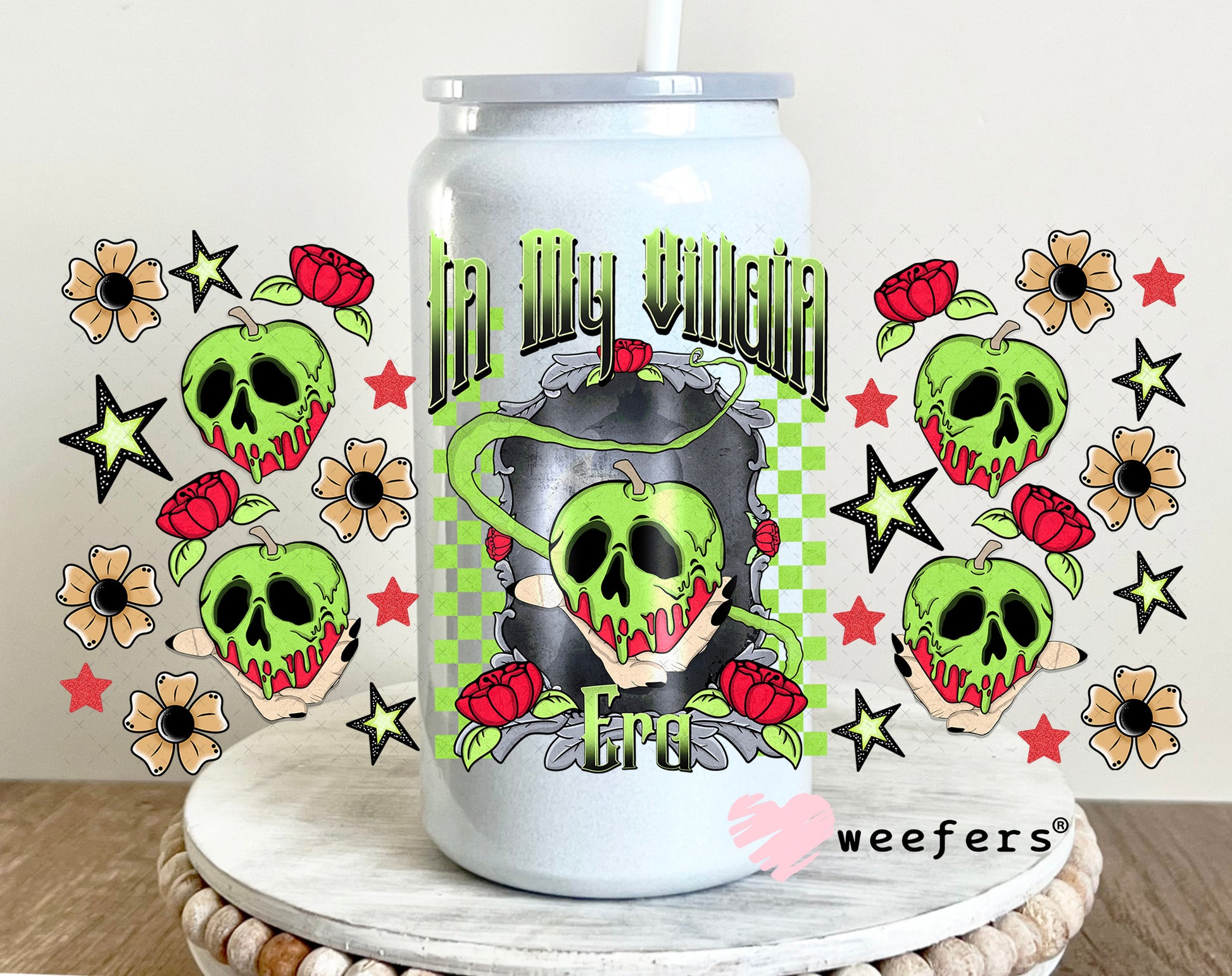 In My Villain Era Poison Apple UV DTF Cup Wrap - Weefers Exclusive 16oz Glass Can Generic Weefers