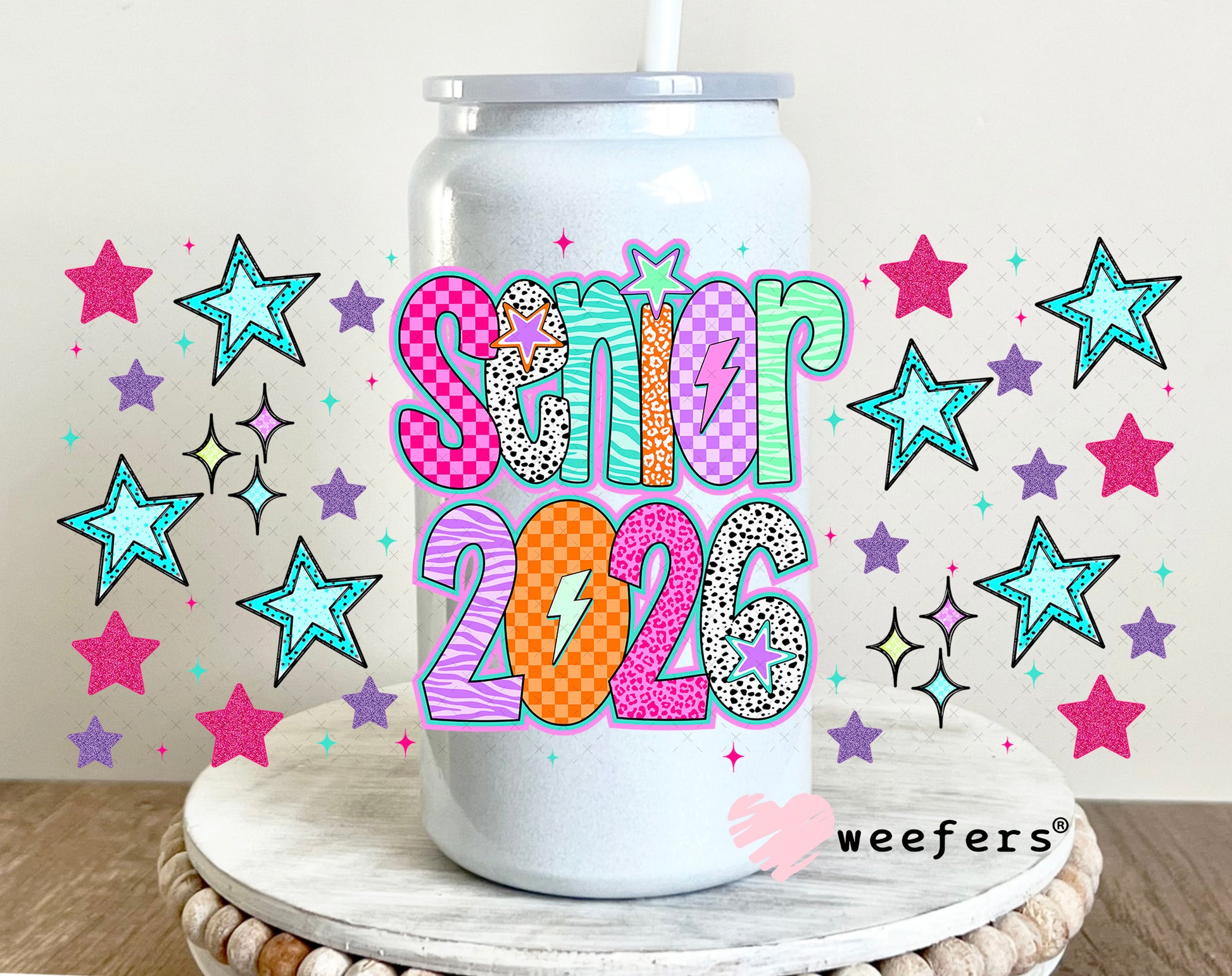 Senior 2026 UV DTF Cup Wrap - Weefers Exclusive 16oz Glass Can Generic Weefers