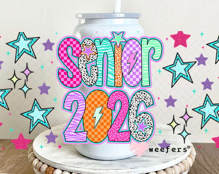 Senior 2026 UV DTF Cup Wrap - Weefers Exclusive 16oz Glass Can Generic Cup Wrap Weefers