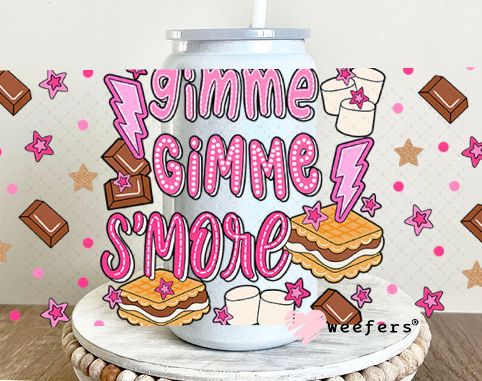 Gimme Gimme Smore UV DTF Cup Wrap - Weefers Exclusive 16oz Glass Can Generic Cup Wrap Weefers