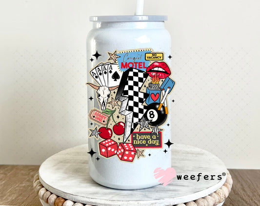 Retro Western Quotes UV DTF Decal 16oz Glass Can Generic Weefers