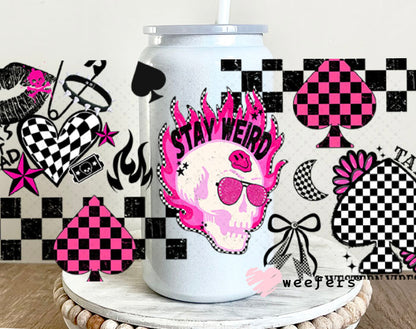 Punk is Not Dead Stay Weird UV DTF Cup Wrap - Weefers® Exclusive 16oz Glass Can Generic Cup Wrap Weefers