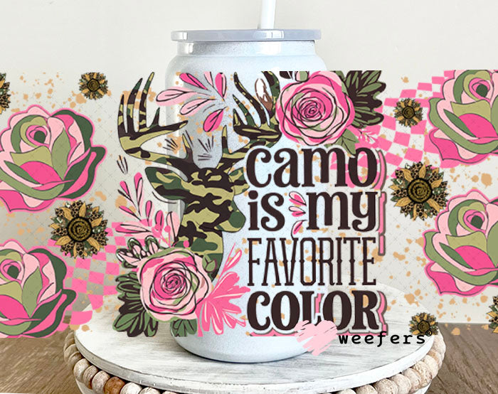 Camo is My Favorite Color UV DTF Cup Wrap - Weefers® Exclusive 16oz Glass Can Generic Cup Wrap Weefers