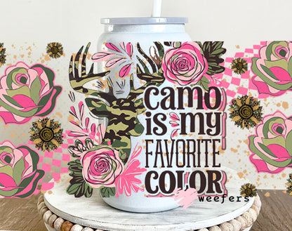 Camo is My Favorite Color UV DTF Cup Wrap - Weefers® Exclusive 16oz Glass Can Generic Cup Wrap Weefers