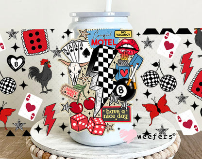 Cowgirl Motel UV DTF Cup Wrap - Weefers Exclusive 16oz Glass Can Generic Cup Wrap Weefers