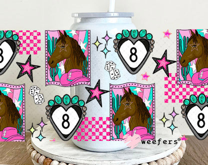 Pink Pony UV DTF Cup Wrap - Weefers Exclusive 16oz Glass Can Generic Cup Wrap Weefers
