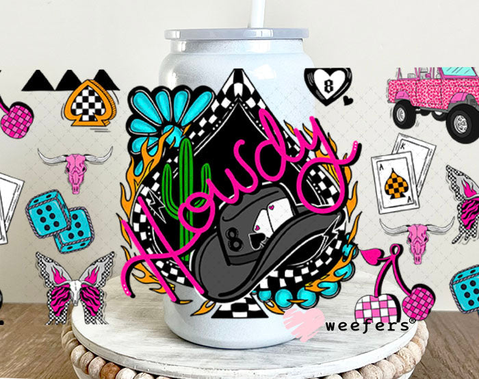 Howdy Bronco UV DTF Cup Wrap - Weefers Exclusive 16oz Glass Can Generic Cup Wrap Weefers