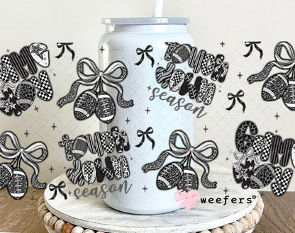 Game Day Black Lace UV DTF Cup Wrap - Weefers Exclusive 16oz Glass Can Generic Cup Wrap Weefers