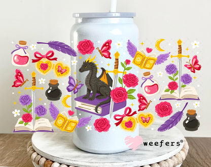 Fantasy Book Lover UV DTF Cup Wrap 16oz Glass Can Generic Weefers