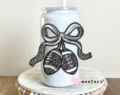 Football Cherries Black Lace UV DTF Decal 16oz Glass Can Generic Weefers