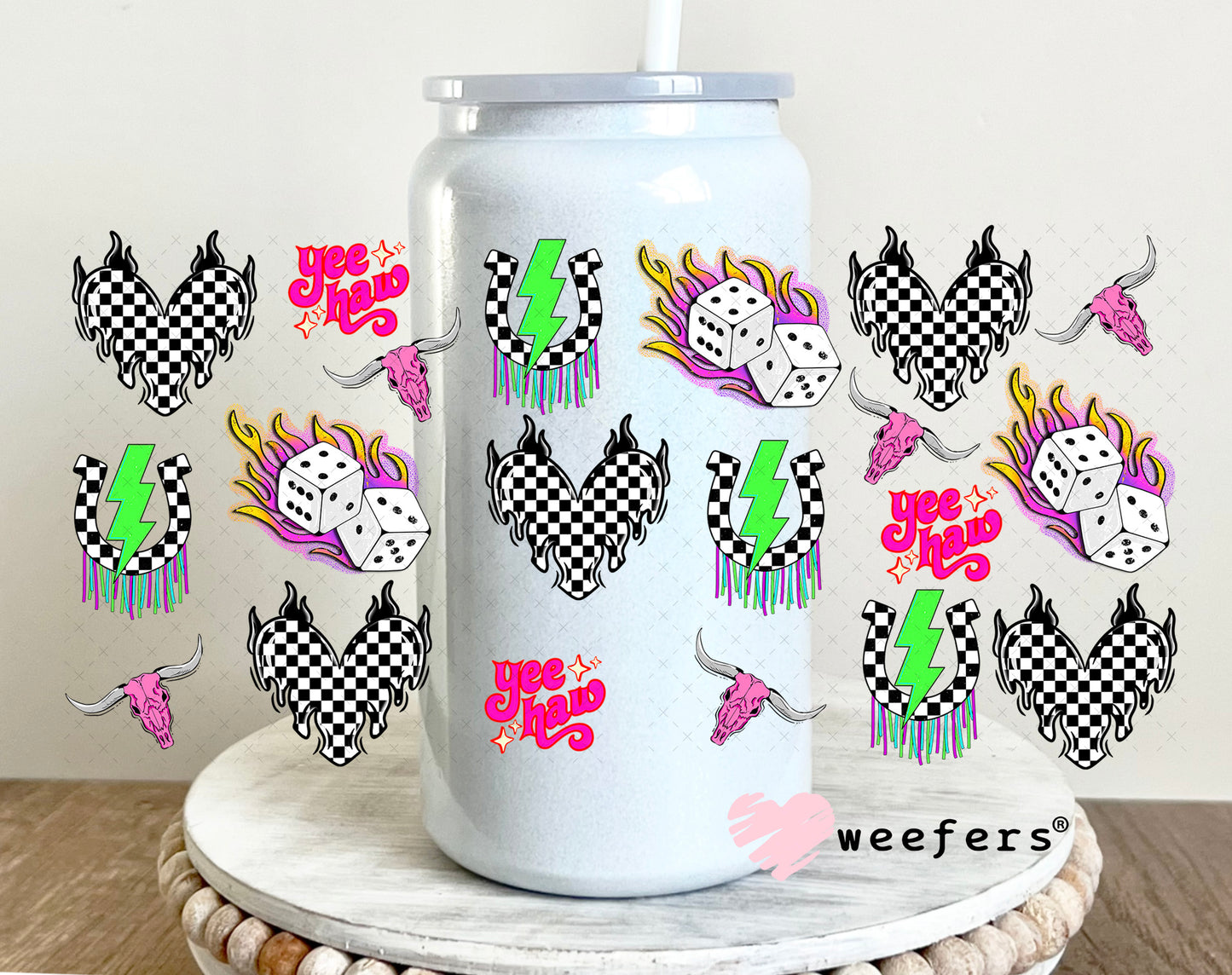 Space Cowboy Sidekick UV DTF Cup Wrap- Weefers Exclusive 16oz Glass Can Generic Weefers