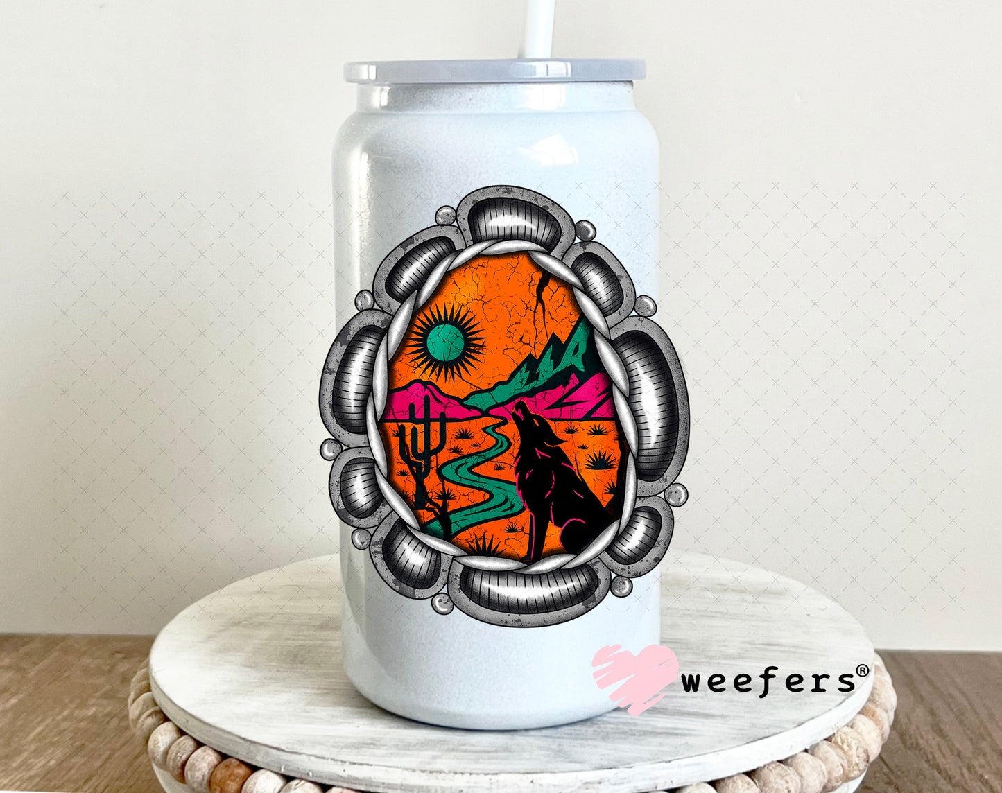 Desert Pendant UV DTF Decal 16oz Glass Can Generic Weefers