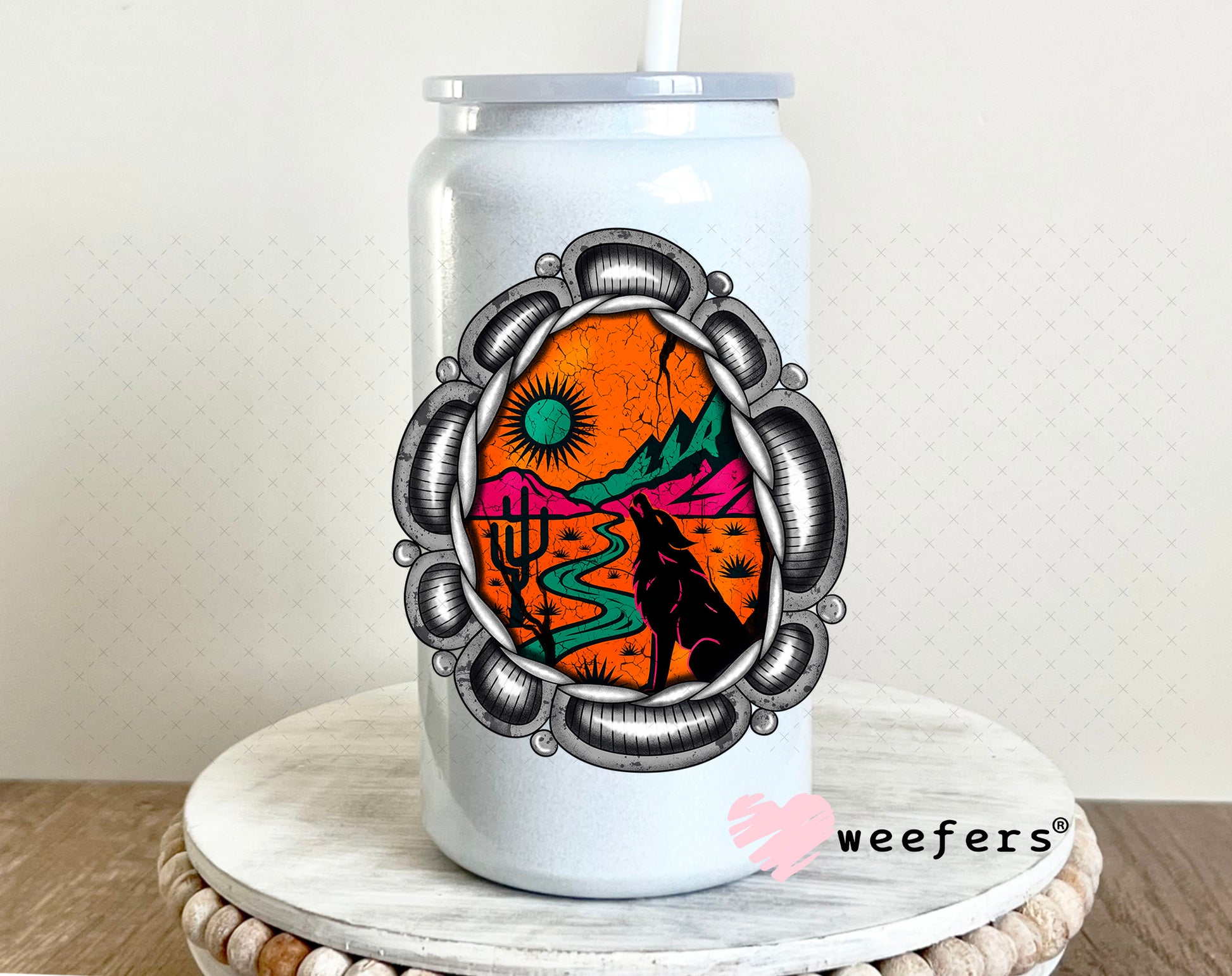 Desert Pendant UV DTF Decal 16oz Glass Can Generic Weefers