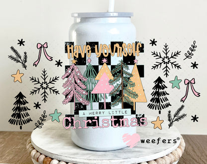 Have yourself a Merry Little Christmas UV DTF Cup Wrap - Weefers Exclusive 16oz Glass Can Generic Weefers