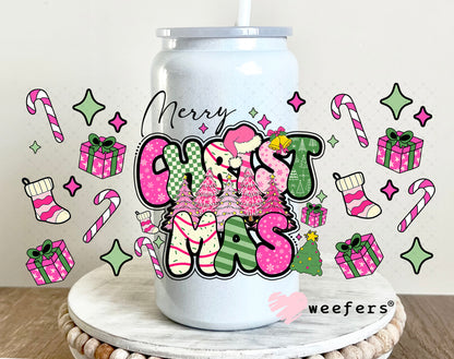 Merry Christmas UV DTF Cup Wrap - Weefers Exclusive 16oz Glass Can Generic Weefers