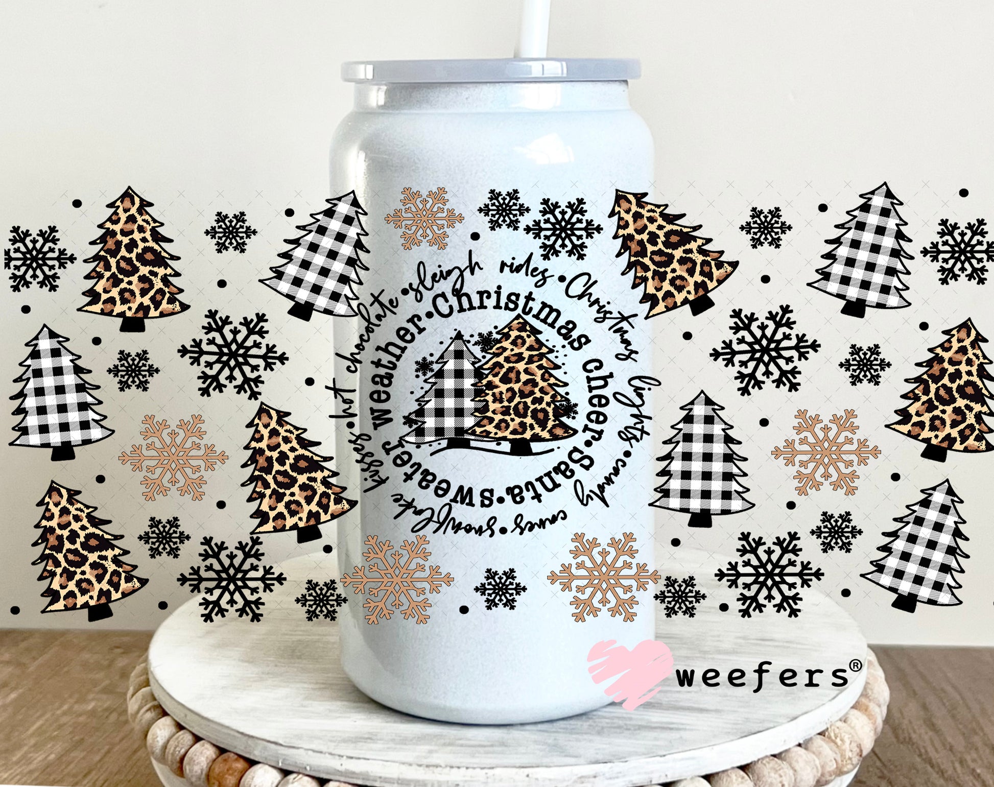 Christmas Weather UV DTF Cup Wrap 16oz Glass Can Generic Weefers