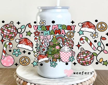 Very Merry Mama UV DTF Cup Wrap 16oz Glass Can Generic Weefers