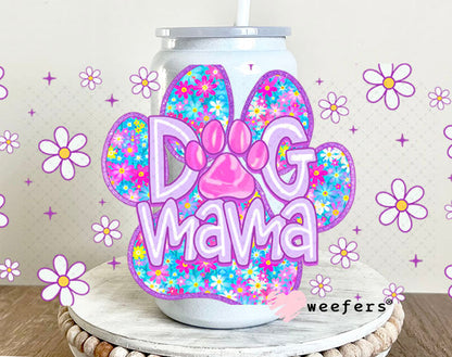 Purple Dog Mama Paw UV DTF Cup Wrap - Weefers® Exclusive 16oz Glass Can Generic Cup Wrap Weefers
