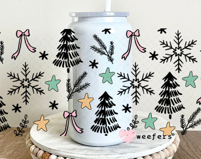 Have yourself a Merry Little Christmas Sidekick UV DTF Cup Wrap - Weefers Exclusive 16oz Glass Can Generic Cup Wrap Weefers