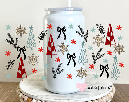 Deck the halls and Not Your Family Sidekick UV DTF Cup Wrap - Weefers Exclusive 16oz Glass Can Generic Weefers