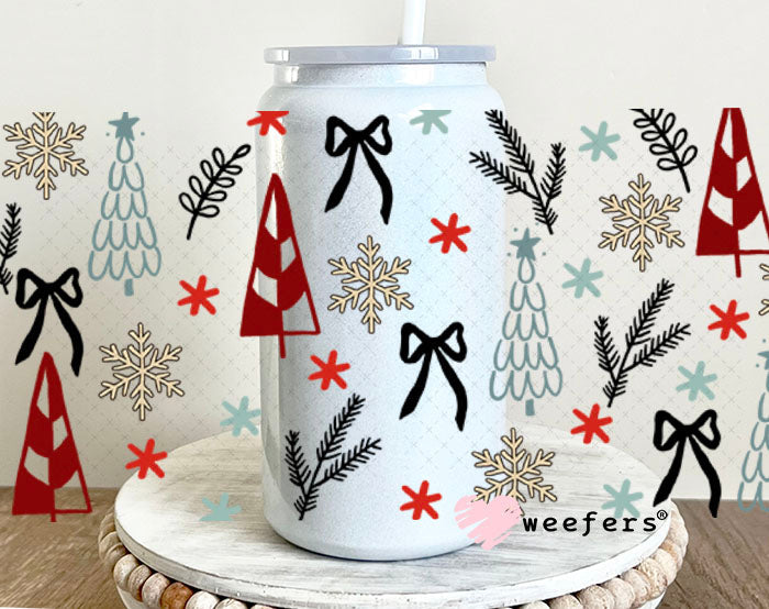 Deck the halls and Not Your Family Sidekick UV DTF Cup Wrap - Weefers Exclusive 16oz Glass Can Generic Cup Wrap Weefers