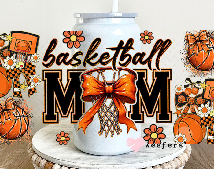 Basketball Mom UV DTF Cup Wrap - Weefers® Exclusive 16oz Glass Can Generic Cup Wrap Weefers