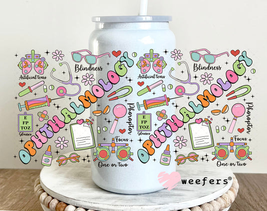 Ophthalmology Optometrist UV DTF Cup Wrap - Weefers Exclusive 16oz Glass Can Generic Weefers