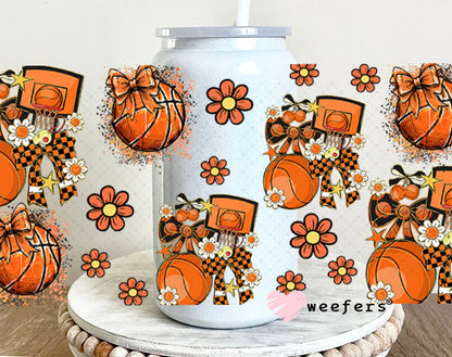 Basketball Mom Sidekick UV DTF Cup Wrap - Weefers Exclusive 16oz Glass Can Generic Cup Wrap Weefers