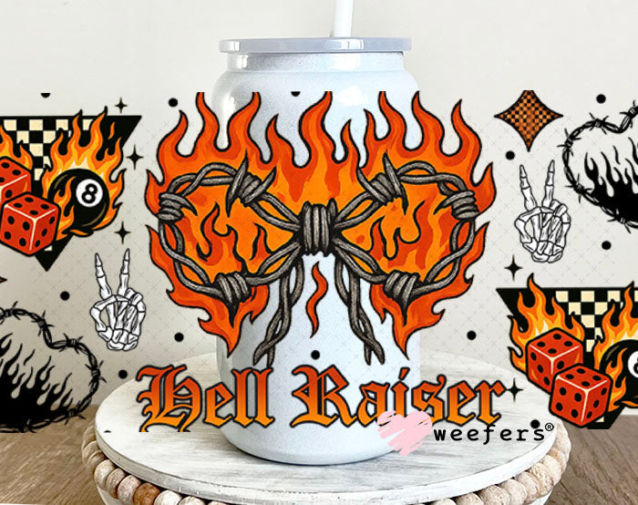 Hell Raiser UV DTF Cup Wrap - Weefers® Exclusive 16oz Glass Can Generic Cup Wrap Weefers