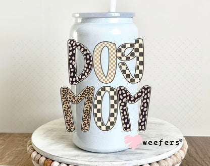 UV DTF Decal - Brown and Tan Dog Mama 16oz Glass Can Generic Weefers