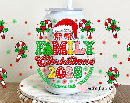 UV DTF Cup Wrap – Family Christmas 2025 - Weefers Exclusive 16oz Glass Can Generic Cup Wrap Weefers